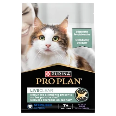 Image of PRO PLAN® LIVECLEAR® Senior 7+ STERILISED Rich in Turkey Dry Cat Food 2.8kg, For Neutered Cats