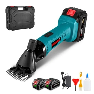 Image of Cordless Sheep Shearing Clippers Battery Shears 200W Power Motor with 6 Speeds, Farm Livestock Supplies Grooming T