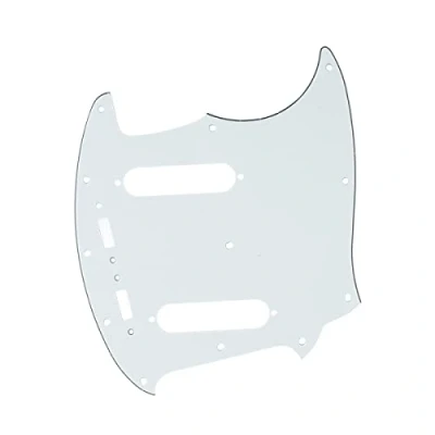 Image of Musiclily Pro 12 Hole Guitar Pickguard for Fender American Mustang, 3Ply Parchment
