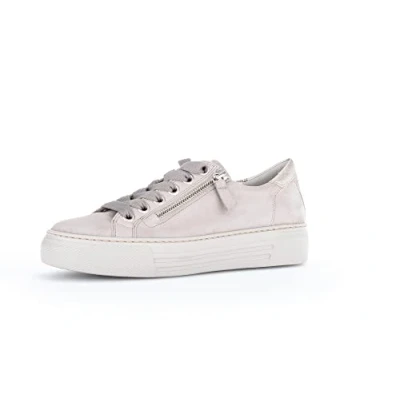 Image of Gabor Campus Puder Women&#039;s Leather Contrasting Platform Trainer Shoe UK 5.5