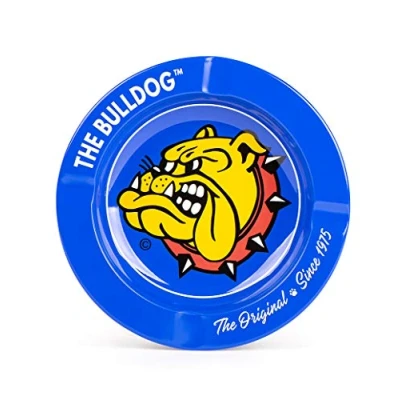 Image of The Bulldog Amsterdam Blue Metal Ashtray Ash Tray for Smoking Bar Accessories