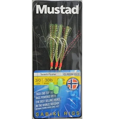 Image of Mustad Sabiki Sea Fishing Rigs Cod Bass Pollock Mackerel Herring Sardines