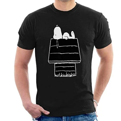 Image of Peanuts Snoopy Black and White Kennel Men&#039;s T Shirt
