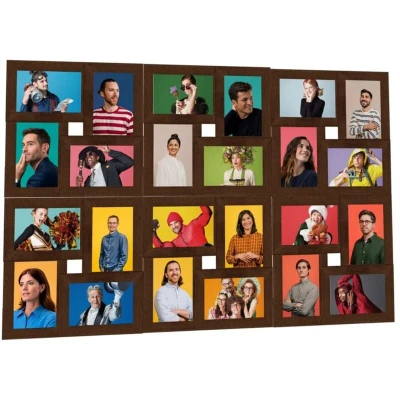 Image of vidaXL Collage Photo Frame for 24x(10x15 cm) Picture Dark Brown MDF