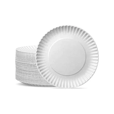 Image of 1ABOVE 100 Pack of 9 inch Disposable Paper Plates, 18cm White Plates Perfect for Everyday use, Ideal BBQ&#039;s, Parties and Events.