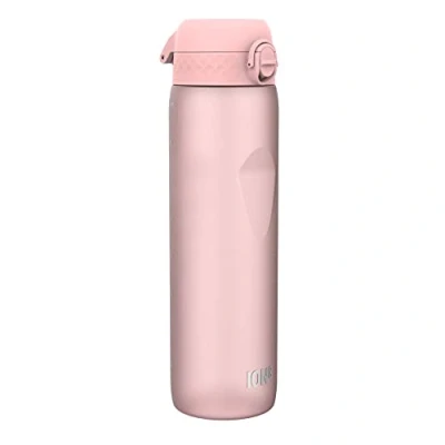Image of Ion8 1 Litre Water Bottle, Leak Proof, Flip Lid, Carry Handle, Rapid Liquid Flow, Dishwasher Safe, BPA Free, Soft Touch Contoured Grip, Ideal for Sports, Carbon Neutral Recyclon, Rose Quartz Pink