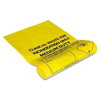 Image of Reliance Medical Clinical Waste Sack With Adhesive Strip To Identify And Highlight Hazardous Color Yellow 66 cm x 42 Lenght Width (Pack of 100)