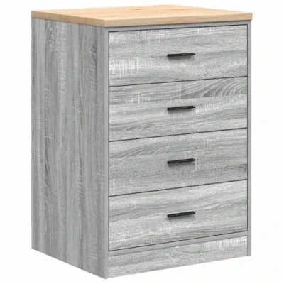 Image of vidaXL Garage Storage Cabinet Grey Sonoma/Pine Wood 60x51x85 cm Tool/Materials Organizer for Garage/Workshop