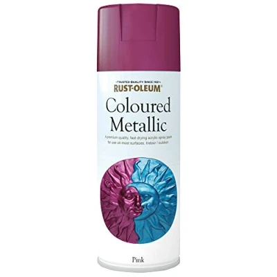 Image of Rust Oleum 400ml Metallic Spray Paint Pink