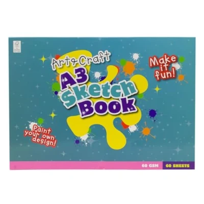 Image of Carousel Home Kids A3 Art &amp; Craft Sketchbook Artist Sketch Pad with 60 Sheets Drawing Paper 60gsm White Large Sketching Book 42x29.5cm