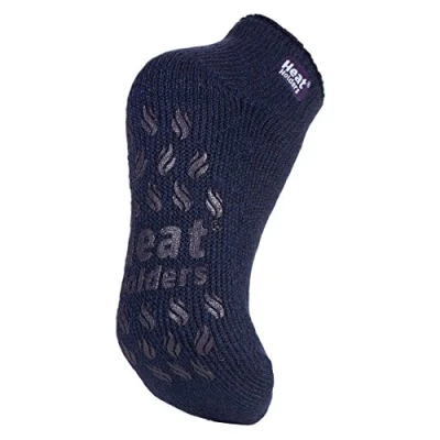 Image of HEAT HOLDERS Ladies 2.3 tog thermal low cut non slip ankle slipper socks in 4 colours size 8 uk (4 UK, Deep Plum)