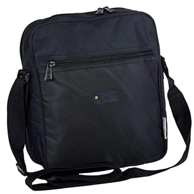 Image of JCB Messenger Bag Work Lightweight Bags for Men + Women Polyester Shoulder Waterproof Cross Body Black