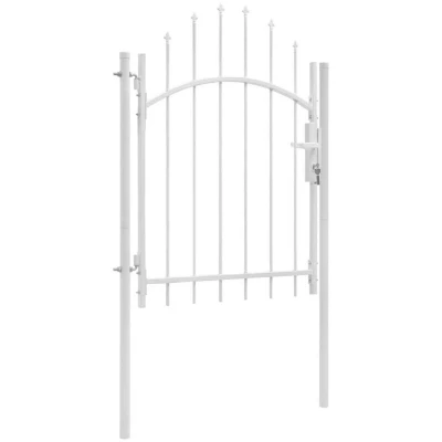 Image of vidaXL Garden Gate Steel 1x2 m White