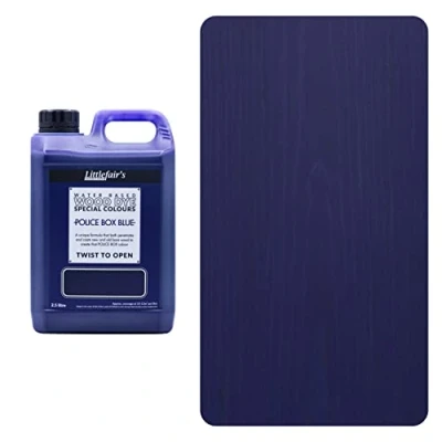 Image of Littlefair&#039;s Water Based Wood Dye Special Colours Range Indoor and Outdoor Use Environmentally Friendly Police Box Blue (2.5ltr)