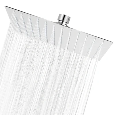 Image of Large Square Rain Shower Head 304 Stainless Steel Ultra Thin Powerful High Pressure Top Spray Bathroom Rainfall Showerhead (10inch)