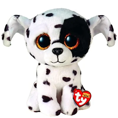 Image of TY Toys Luther Spotted Dalmatian Beanie Boos Regular Baby Soft Plush Toy Collectible Cuddly Stuffed Teddy, White/Black (2009295)
