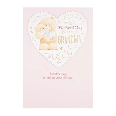 Image of Hallmark 25485008 Forever Friends 1st Mother&#039;s Day Grandma Card &quot;Hugs&quot; Medium