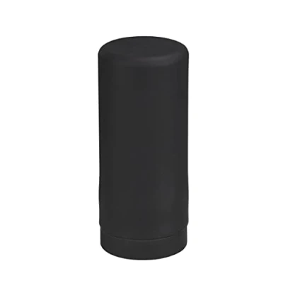 Image of WENKO easy Squeez e washing up liquid dispenser, kitchen organisation system, dosage, soap dispenser made of leak proof silicone, capacity 250 ml, Ø 6 x 14 cm, black