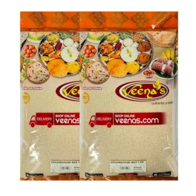 Image of Veenas Sona Masoori Rice 5KG Source of High Fibre And Protein Natural Arisi (Pack 2)