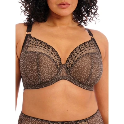 Image of Elomi Matilda Plunge Side Support Bra Leopard Brown 42DD