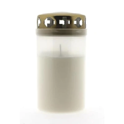 Image of S&amp;S Shop Grave Candles No. 3 with Gold Lid Red or Transparent Permanent Burner Day Light Fridhof Funeral Candle Memorial (Red, 5)