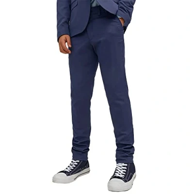 Image of JACK&amp;JONES JUNIOR Boys&#039; JPRSOLAR Trouser NOOS JNR Suit Pants, Medieval Blue, 152