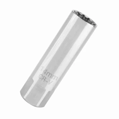 Image of Chiave Candela 14 For Spark Plug Stainless Steel 14Mm Magnetic Thin Wall Socket Remover Wrench Disassembly Automotive Accessories