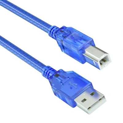 Image of VMOJO USB A to B 2.0 Cable for Printer or External Hard Drive, Male Converter 28/26AWG, Shielded, Nickel plated,1.5M,Blue