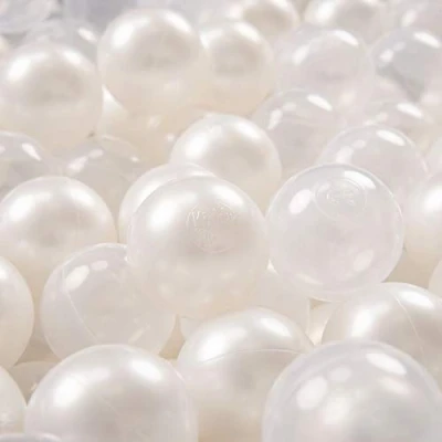 Image of KiddyMoon Soft Plastic Play Balls For Children 300 Balls/6Cm 2.36In Colourful Made In EU, Pearl/Transparent