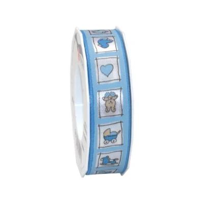 Image of Prasent 25 mm 20 m 1 Piece Natale Double Face Satin Decor Ribbon, Light Blue