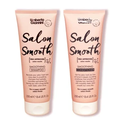 Image of Umberto Giannini Salon Shampoo &amp; Conditioner Duo, Hydrating and Smoothing Vegan Cruelty Free Moisturising Haircare Bundle for Frizzy, Straight Hair, 2 Pack