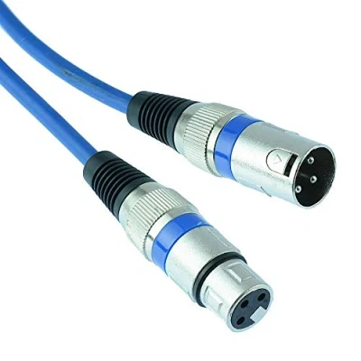 Image of Switch Electronics Coloured Male XLR to Female Microphone Lead Extension Cable (0.25m, Blue)