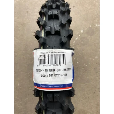 Image of Mitas Terra Force Medium Front 70 / 100 14 Wider 65cc Tyre Motocross4u