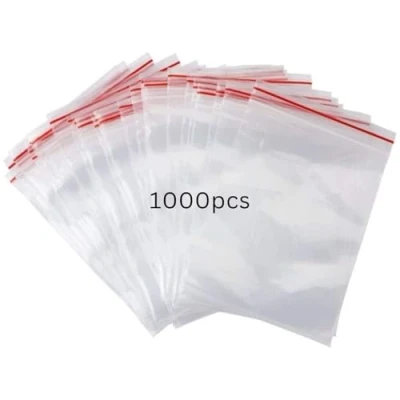Image of Pakico 1000 Plastic Bags 8 x 12 cm Resealable Transparent Thick and Durable Sealing Biscuit Jewellery Packaging Food Small Ziplock