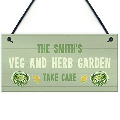 Image of RED OCEAN Veg And Herb Garden Sign Personalised Shed Summerhouse Plaque Gift