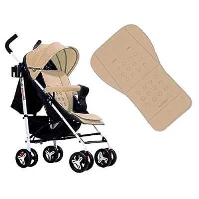 Image of Stroller Cushion, Baby Stroller/Car Seat Liners Pad Cover Foam Cotton Cushion (Light Kahki)