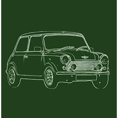 Image of Austin Mini Cooper Greeting Card Retro Motor Company