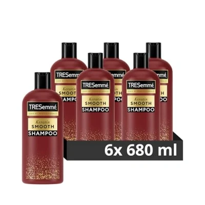 Image of TRESemmé keratin Smooth Shampoo hair care product with hydrolysed for 72h frizz control, smoothness &amp; shine 6x 680 ml