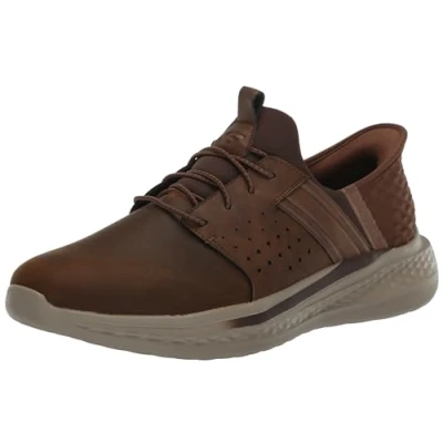 Image of Skechers USA Men&#039;s Slade Zachary Hands Free Slip in Moccasin, Brown, 10.5 UK