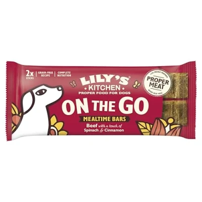 Image of Lily&#039;s Kitchen Natural Adult Dog Treats Beef On the Go Bars (1 Pack x 40g)