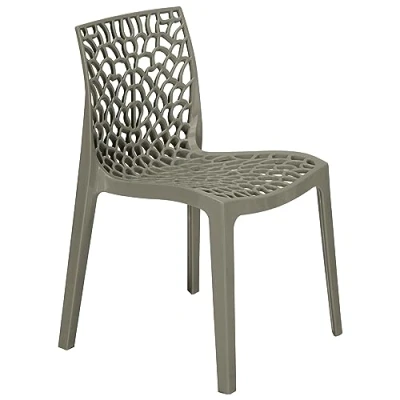 Image of BrackenStyle Pearl Grey Neptune Polypropylene Chair Reinforced Plastic for Inside and Outside Commercial home use