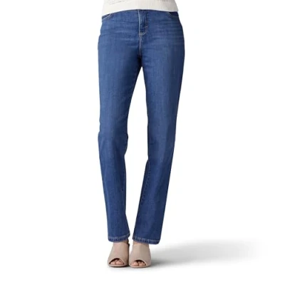 Image of Lee Women’s Instantly Slims Classic Relaxed Fit Monroe Straight Leg Jean, Seattle, 8 US