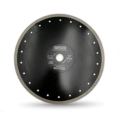 Image of DT DIATOOL Diamond Saw Blade 12 Inch / 300mm Cutting Disc with X Mesh Turbo for Porcelain Tile Marble Ceramic Granite