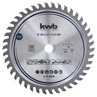 Image of kwb 582368 Joiner&#039;s circular saw blade, wood/hardwood, 140 x 12.7 mm cuts, high number, 42 teeth Z 42, precision blade fine, 75