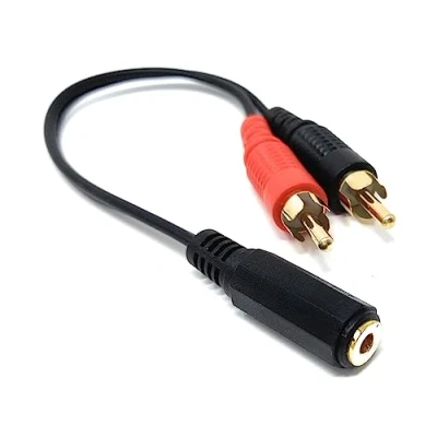 Image of DRUT 1pcs 20cm 3.5mm Stereo Jack Socket to 2 x RCA Phono Plugs Adapter Cable Splitter Audio Lead