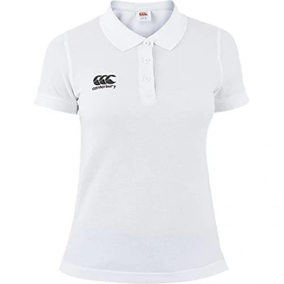 Image of Canterbury Women&#039;s Waimak Cotton Polo Shirt Rugby Casual Top For Long Lasting Comfort, White, 6