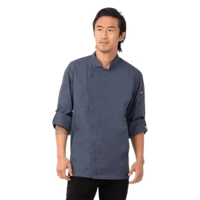 Image of Chef Works Men&#039;s Bclz008blum s Jacket, Blue, M UK