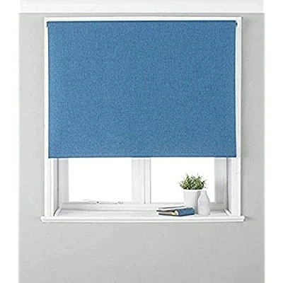 Image of Riva Home Eclipse Blackout Roller Blind, Polyester, Denim, 91 x 162cm