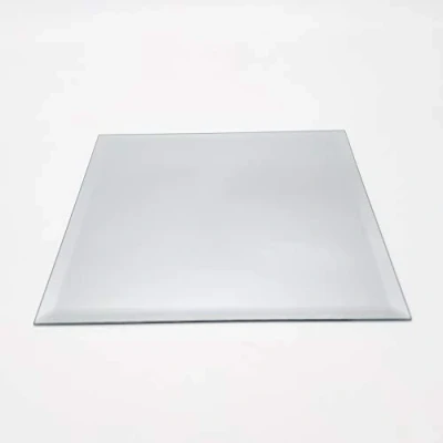 Image of Round or Square Mirror Plate Bevelled Edge Wedding Centrepiece, Candle Tray (2, 12 CM Square)