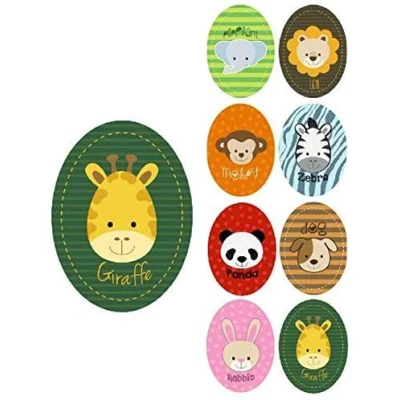Image of 8 Patches Animals Knee Screen Printed Ironing REF.8517 U8